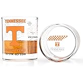 Greenline Goods – University of Tennessee Volunteers College Whiskey Glasses (Set of 2), 10 oz – Full-Color Logo + Campus Map