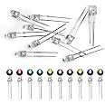 GuuYebe LEDs, Single LED Light LED Diode Lamp DIY Kit with Warm White Red Green Blue Yellow Green Pink UV Purple Orange Clear Transparent Lens Mini Bulbs 3mm 10 Colors x 10PCS