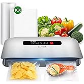 Food Vacuum Sealer Machine, 8-in-1 Food Vacuum Saver Sealer V20 with Moist & Dry Mode, External VAC, Bags and Cutter Included, Compact Lightweight Food Sealer for Home Kitchen Storage & Meal Prep