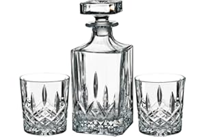 Marquis by Waterford Markham Square Decanter & Double Old Fashion Pair Decanter Set, 2 Count (Pack of 1), Clear, 30 Fluid Oun