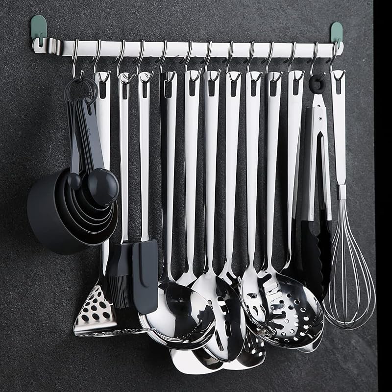 EdelstahlKüchenutensilien Set 37 teiliges, Küchenhelfer Set, Küchenwerkzeug Set mit Utensilienhalter, Kochlöffel Set Spülmaschinenfest — Foto 3 von 8