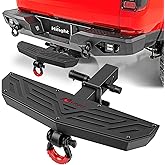 Nilight Hitch Step 2 Inch Receiver Universal Trailer Hitch Step Armor with Anti-Theft D-Ring Shackle Hitch Lock Stabilizer Anti-Slip Design Rear Bumper Guard for Pickups Trucks Vans SUVs ATVs