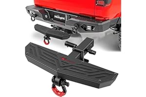 Nilight Hitch Step 2 Inch Receiver Universal Trailer Hitch Step Armor with Anti-Theft D-Ring Shackle Hitch Lock Stabilizer An