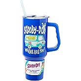 Silver Buffalo Scooby-Doo “Where Are You!” Double Walled Stainless Steel Tumbler with Handle Featuring The Mystery Machine, Fits in Standard Cup Holder, 40 Ounces