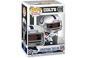 HOFSM.COM HALL OF FAME SPORTS MEMORABILIA Jonathan Taylor #179 Facsimile Signed Reprint Laser Autographed Funko POP! Football Indianapolis Colts Figurine with Protector Case