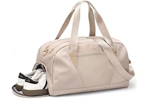 VININE Sport Duffle Bag for Women, Carry On Travel Bag with Shoe Compartment & Wet Pocket, Waterproof Weekender Overnight Gym
