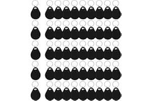 Aepiraza 50Pcs 125kHz RFID Writable Rewritable T5577 Fob Tag - Writable Key Fob Proximity ID Card Token for RFID Writer (Black)
