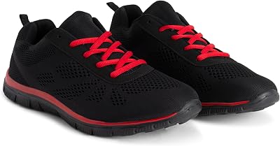 Get Fit Men’s Lightweight Cushioned Trainers - Breathable Mesh Running Shoes -