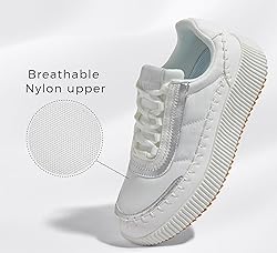 LUCKY STEP Women's Platform Sneakers Rhinestone