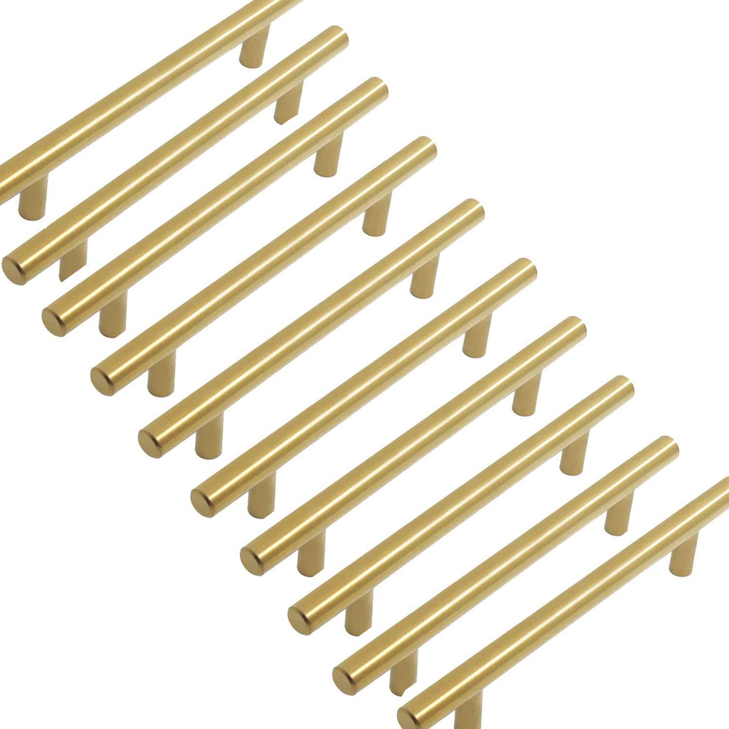 Margueras pack of 10, stainless steel kitchen cupboard handles, black T-bars with screws Trous 160mm