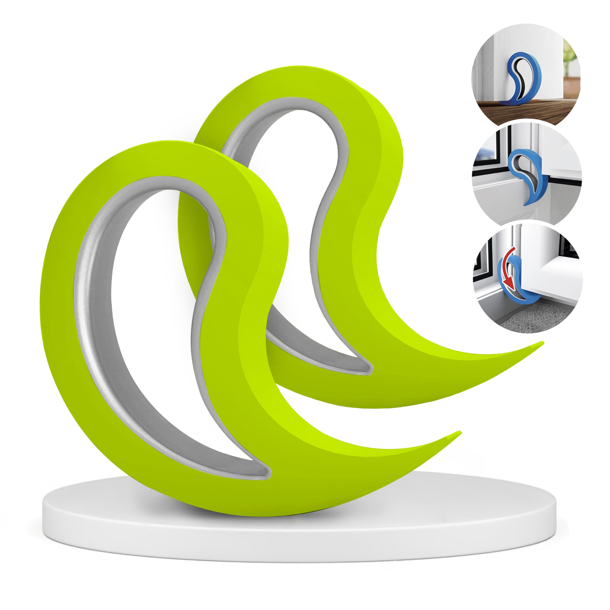 Stoppy, Stoppy, doorstopper, windowstopper, Stopper, Set of 2 (Available in 14 Variations) (Lime)