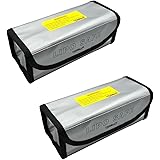 DerBlue 2pcs Fireproof Explosionproof Lipo Battery Safe Bag Lipo Battery Guard Safe Bag（185x75x60mm）