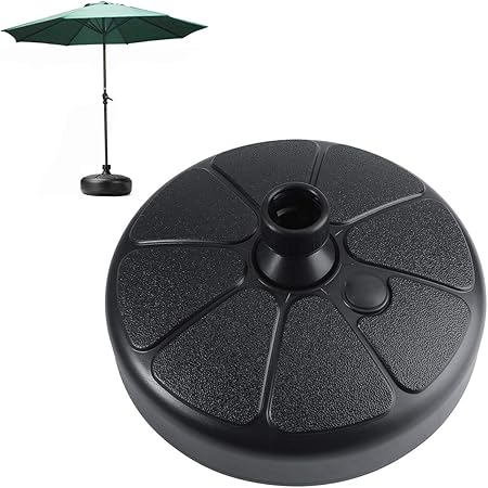 Amazon Com Hellocreate Patio Umbrella Base Plastic Outdoor Patio Yard Garden Round Shape Water Sand Fillable Umbrella Base Stand Holder Garden Outdoor