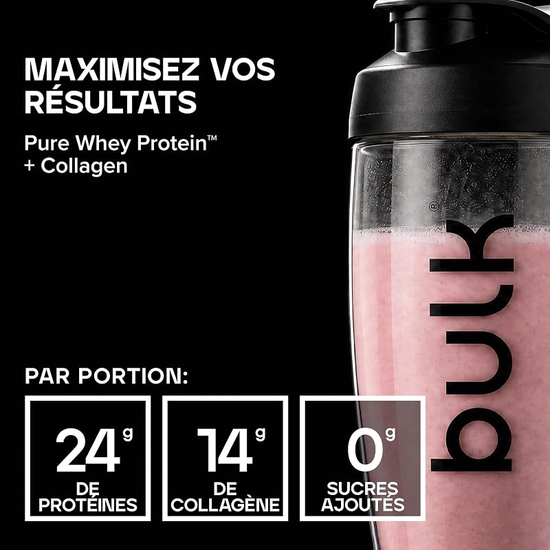 Pure Whey Protein + Collagène, Fraise, 2kg