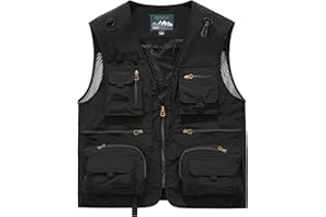 Acydar Men's Outdoor Fishing Work Safari Travel Photo Cargo Vest Outdoor Fishing Vest
