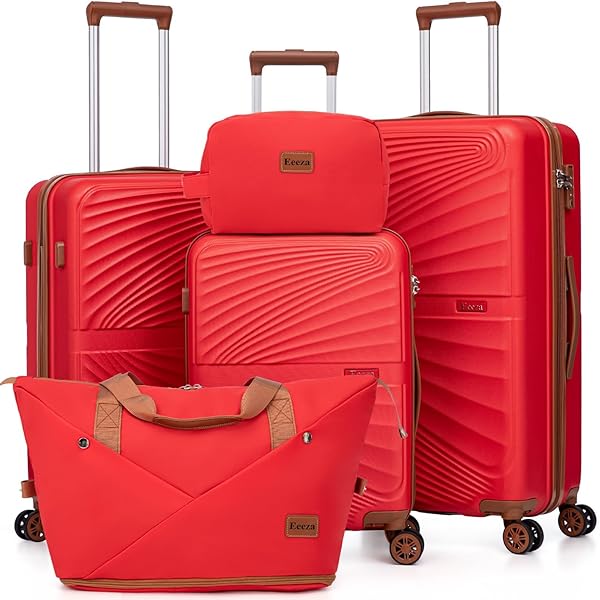 Amazon.com | Eeeza Luggage Sets 5 Piece, Suitcases with Wheels,ABS
