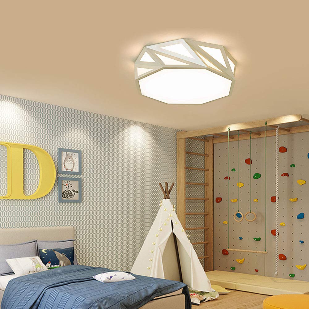 Neporal 30W Ceiling Fixture Dimmable 3 Color Temperature Adjustable 16 Inch Flush-Mount-Ceiling-Light-LED Modern for Bedroom Study Living Room Kitchen