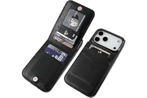 KIHUWEY Compatible with iPhone 17 Pro Max Case Wallet with Credit Card Holder, Flip Premium Leather Magnetic Clasp Kickstand Heavy Duty Protective Cover for iPhone 17 Pro Max 6.9 Inch (Black)