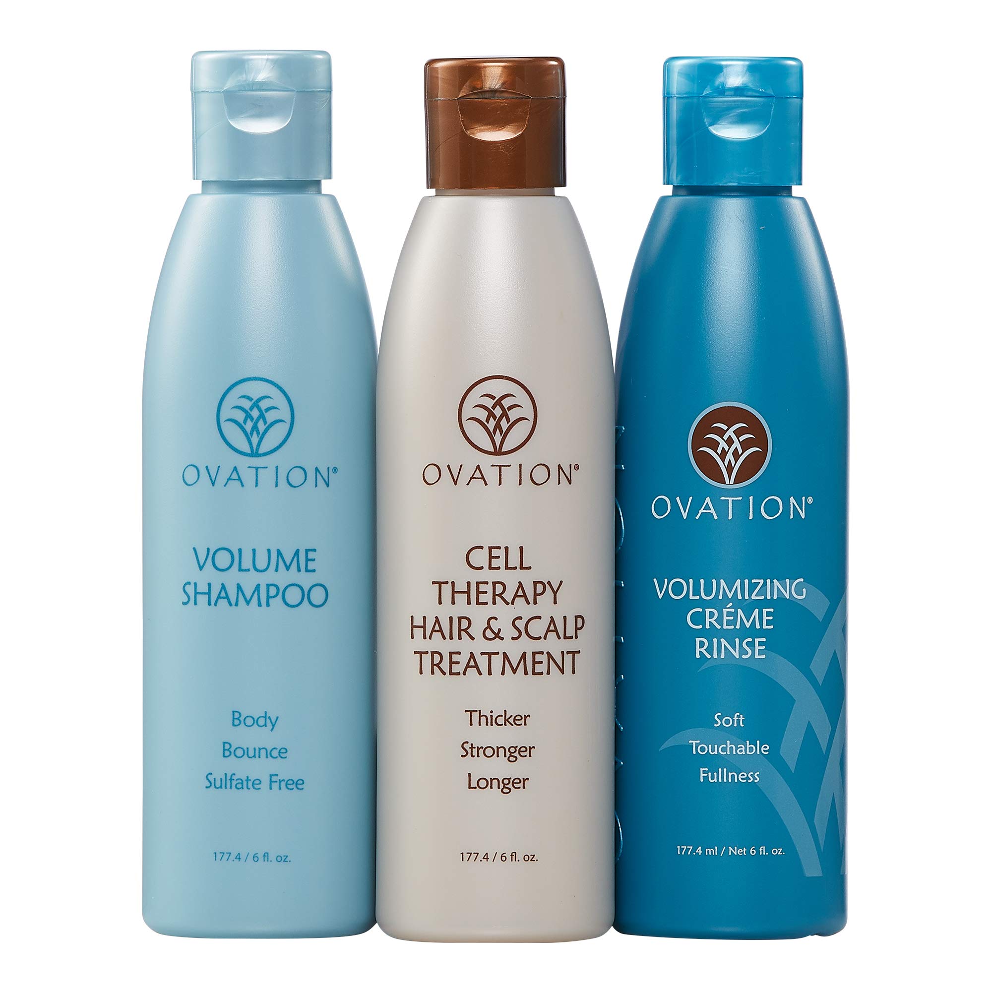 Ovation Volume Cell Therapy System - Get Stronger, Fuller & Healthier Looking Hair with Natural Ingredients. Includes Volume Therapy Treatment Shampoo and Volumizing Conditioner - Made in the USA