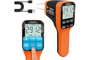 GOYERRNES Pyrometer, 30:1 Industrial Infrared Thermometer Gun, -58℉~2912℉ High Temp Waterproof Digital IR Laser Temperature Gauge with Type-C Port (NOT for Human)