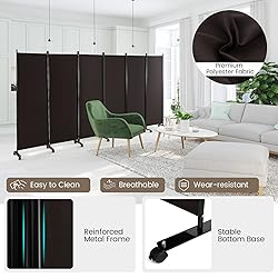 Giantex 6 Panel Room Divider, 132''W x 68''H Large