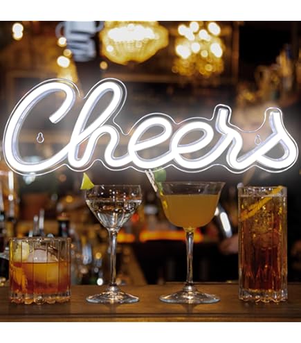 INSNEnN Cheers Neon Sign For Home Bar, Battery Or USB Powered