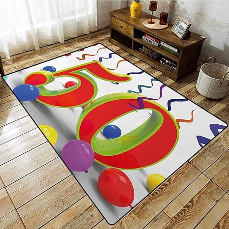  Pet Rug 50th Birthday Number Fifty Party