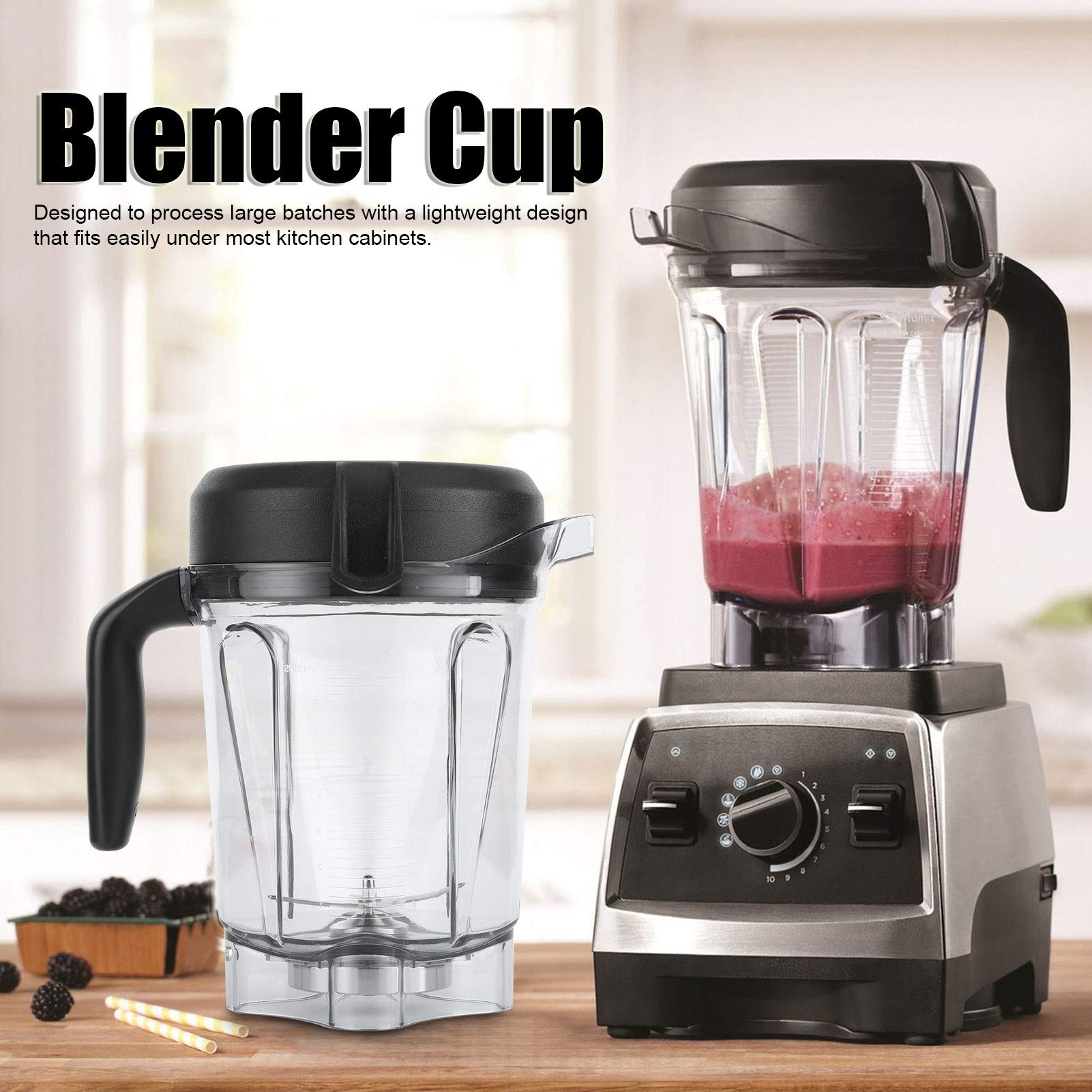Blender Container, 2L Transparent Food Blender Container With Blade Lid Replacement Accessories Fit for Vitamix Container 64oz, Compatible for G‑Series Machines, Fit for Vitamix 5300