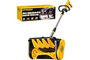 Litekon Cordless Snow Shovel Compatible with De-Walt 20V Battery (No Battery), 13-Inch Brushless Electric Snow Blower for 25FT Throw Distance and 6" Clear Depth for Patio, Deck, Driveway