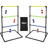 GoSports Indoor / Outdoor Ladder Toss Game Set with 6 Rubber Bolos, Carrying Case and Score Trackers