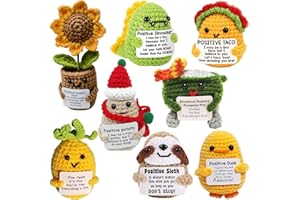 8Pcs Emotional Support with Positive Card, Handmade Crochet Knitted Dumpster Fire Doll, Dumpsters Firing Ornaments Gift