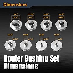 POWERTEC 72147 10pc Router Template Bushing Guides