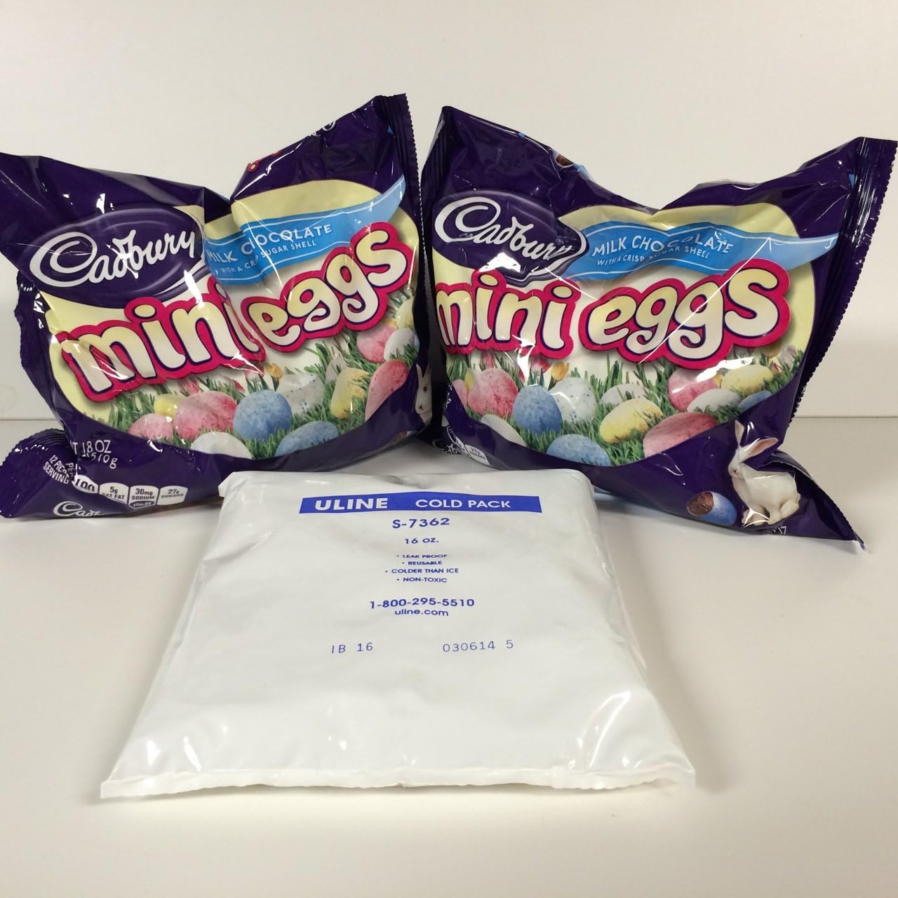 36 Ounces of Cadbury Easter Candy Coated Mini Eggs (2) 18 Oz Bags--WITH ICE PACK
