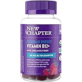 New Chapter® Organic Vitamin B12+ Gummies – 47% Less Sugar§, USDA Organic Vegan B12, Two Daily Gummies for Cellular Energy Support with Cordyceps, Non-GMO, Gluten Free, Raspberry Flavored, 60ct