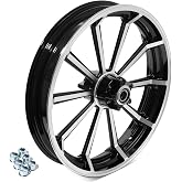 TOFR 21x3.5 Front Wheel Rim Milled Black For Harley Touring 2000-2008 | Compatible with Electra Glide Street Glide Road Glide Road King 2001 2002 2003 2004 2005 2006 2007