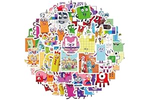 Numberblocks Stickers 52 PCS, Waterproof Vinyl Decals for Laptop Water Bottle Phone Case, Cute Numberblocks Themed Stickers f