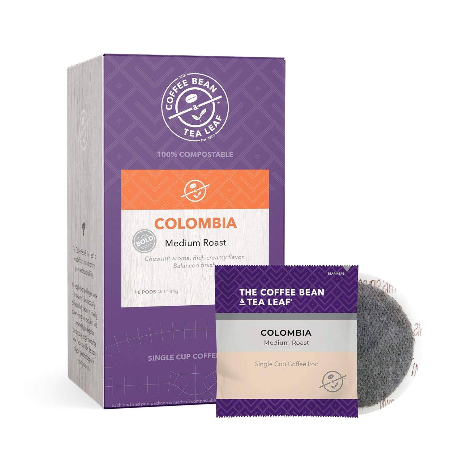 The Coffee Bean & Tea Leaf The Colombia Single Cup Soft Pod 16ct Box