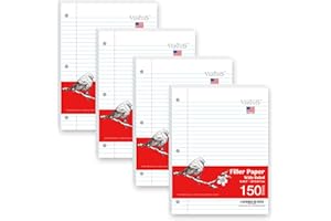 WritePads Notebook Paper Wide Ruled Loose Leaf Paper, Standard 8"x10-1/2" Bulk Lined Paper, 3 Hole Punched Filler Paper For 3 Ring Binder,150 Sheets/Pack, 4 Pack, White, MADE IN USA