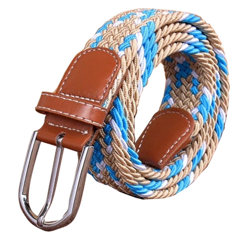 SZJH Mens Belt Casual Braided Elastic Fabric Woven Stretch Elasticated Belts