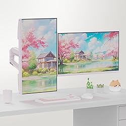 Pixio PS1D Wave Pink Dual Monitor Arm Stand Desk
