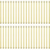 200pcs Brass Bar Links for Jewelry Making,35mm Bar Links Connector Bar Link Earring Connectors 2-Hole Stick Strip Beads Necklace Bracelet Earring Connectors for Jewelry Making(Gold)