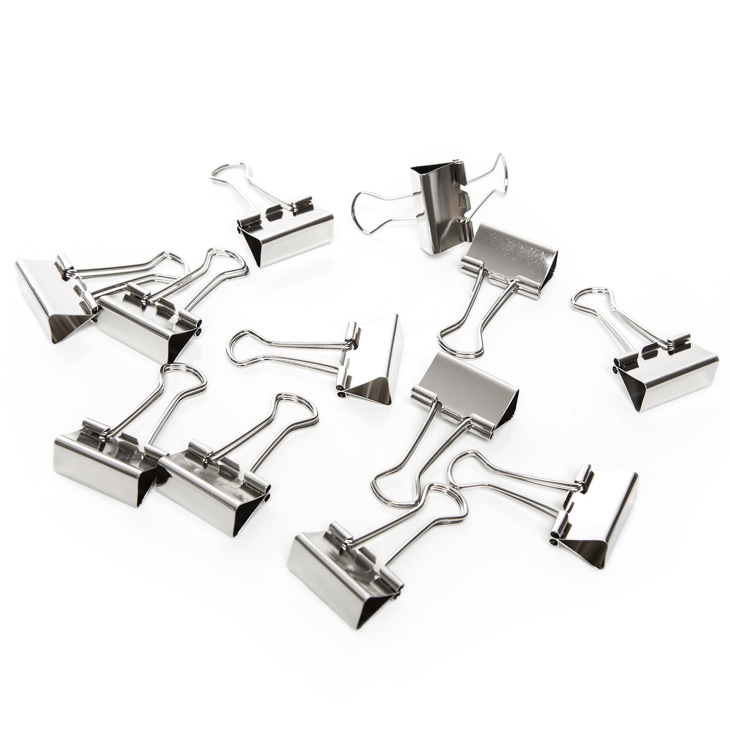 12 Small Craft Pegs Clips Strong Metal Clips with Grips Color (25 mm) Silver Clip Binder Foldback, Perfect As A Clasp or Decoration – Not Just for Christmas
