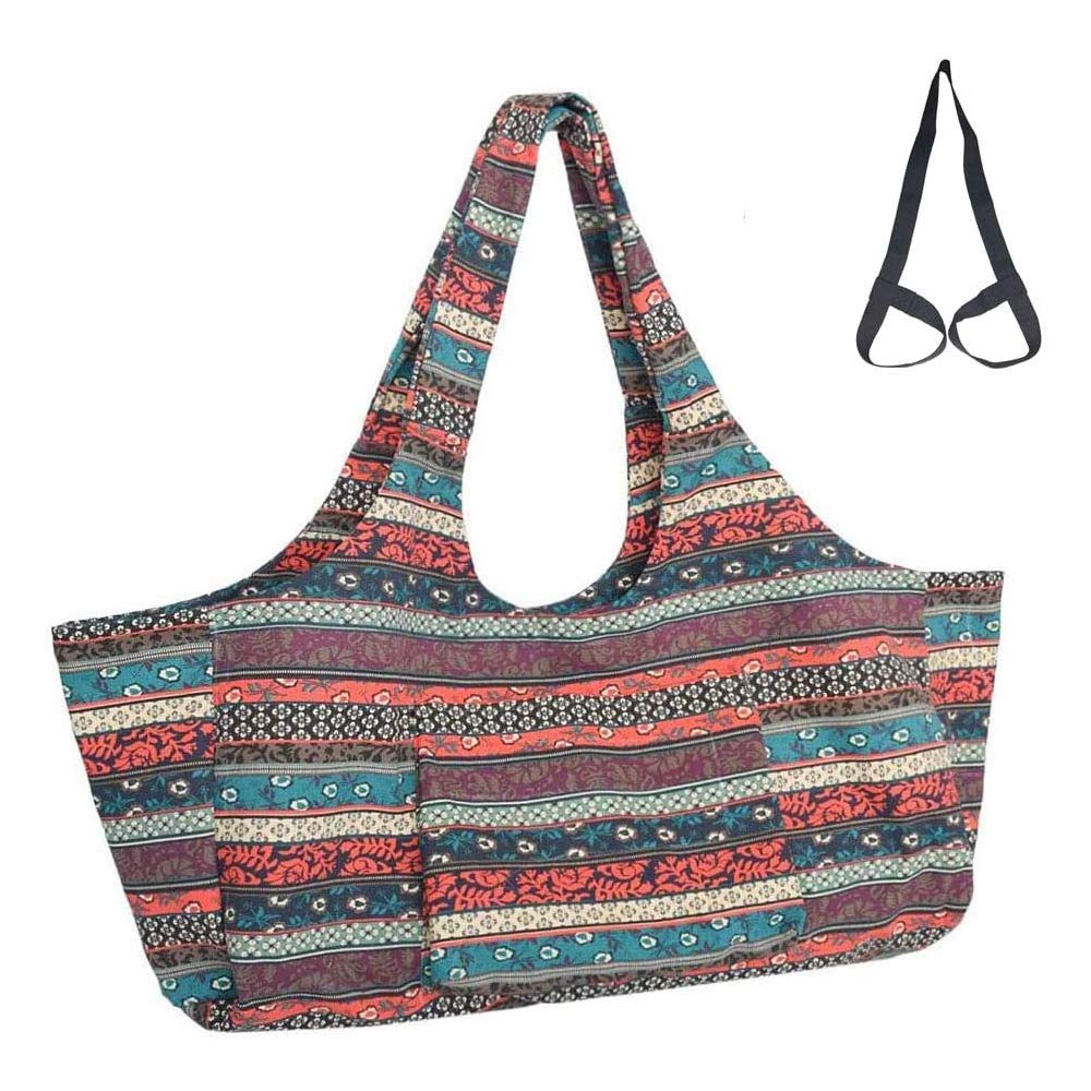 Mu Mianhua Yoga Mat Bag with Large Size Pocket and Zipper Pocket Fit Most Size Mats