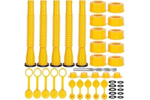 Gas Can Spout Replacement, Includes Nozzle, Vent caps, Rubber Gasket, Drill bits, Auxiliary Base Cap, Two Models Spout Cap Re