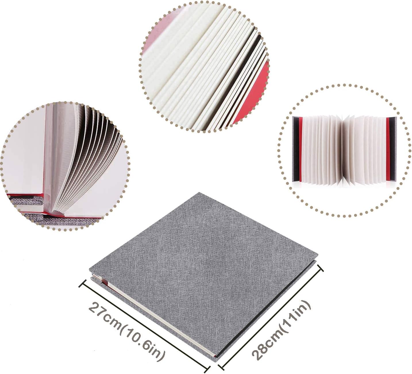 AIOR Self Adhesive Photo Album Magnetic Scrapbook, Linen Vintage Scrap Book 40 White Pages Anniversary Memory Book - Image 3