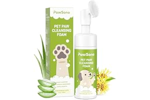 PawSono Paw Cleaner for Dogs & Cats, No-Rinse Foaming Pet Foot Washer with Built-in Scrubber Brush for Dirty, Muddy Paws – Suitable for Small, Medium & Large Dogs, Puppies, Kittens (5 fl oz)