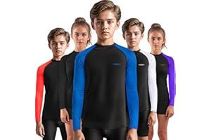 Exxact Sports Kids BJJ Rash Guard Long Sleeve, Ranked No Gi Jiu Jitsu Compression Shirt for Boys & Girls for MMA, Wrestling