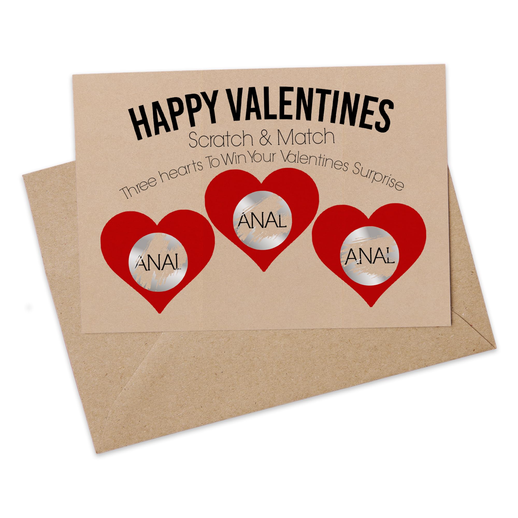 Print Maniacs Rude Valentine Scratch Card Adult Girlfriend to Boyfriend Naughty Love Cute Choose to Win or Lose A*al BJ S*x 69 Joke Funny (Win A*al)