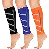 Junely 3 Pairs Calf Compression Sleeve for Men and Women for Running Athletic Nurses Work Support Travel Flight Sports