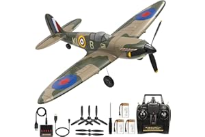 ANTSIR RC Plane Spitfire Fighter, 4 Channel Remote Control Airplane with Gyro System for Adults Boys Beginners